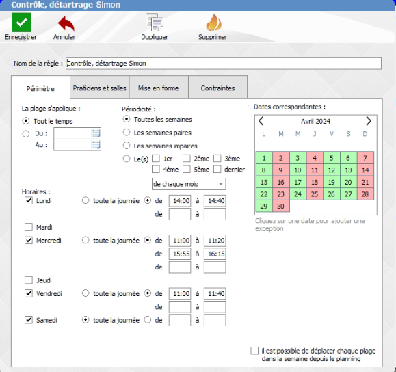 tutoriel configuration LOGOSw parametrage rdv