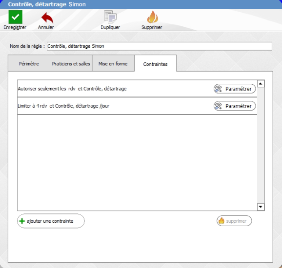 tutoriel configuration LOGOSw parametrage contraintes